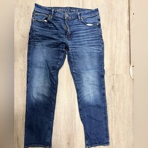 American Eagle Outfitters Men's Dark Blue Slim Straight Jeans